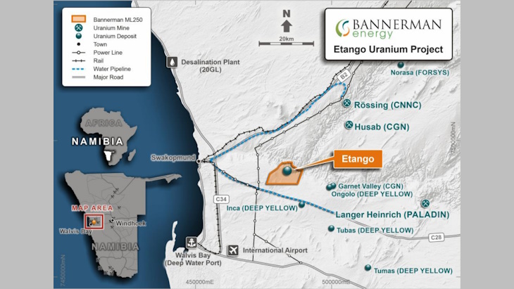 Bannerman completes scoping study for extended operations at Etango