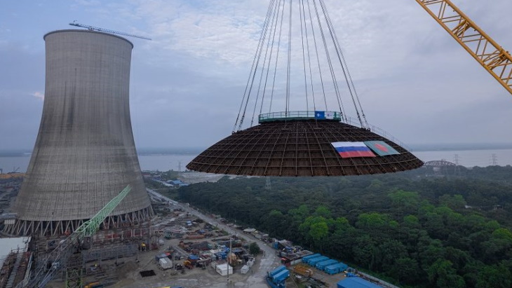 Outer containment dome in place at Rooppur 2