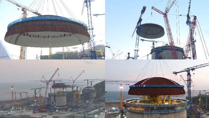 Dome hoisted into place at Taipingling 2