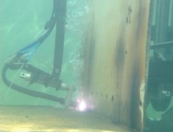 Plasma cutting a Sellafield skip 250x191