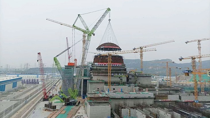 Upper part of inner dome installed at Tianwan 7