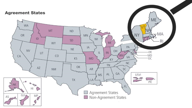 Vermont becomes an Agreement State